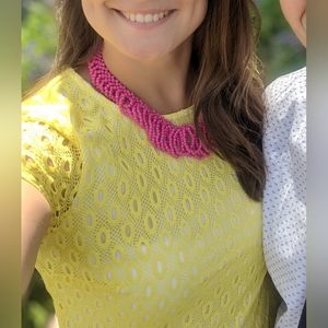 Pink Beaded Statement Necklace